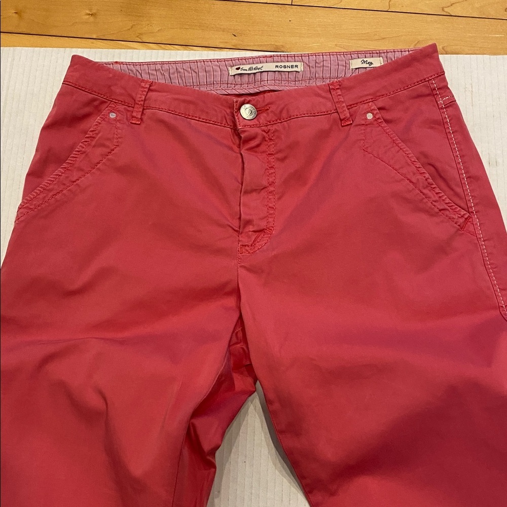 ROSNER from the heart May bright coral pink  cotton mix Chino Pants Size 4 - Picture 3 of 14
